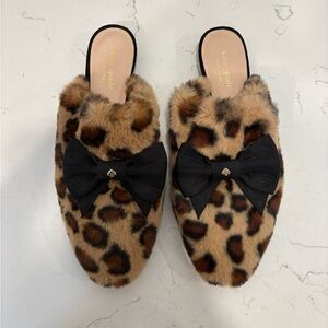 Kate Spade Jocelyn Cheetah Fur Slide Mule with Bow size 8
